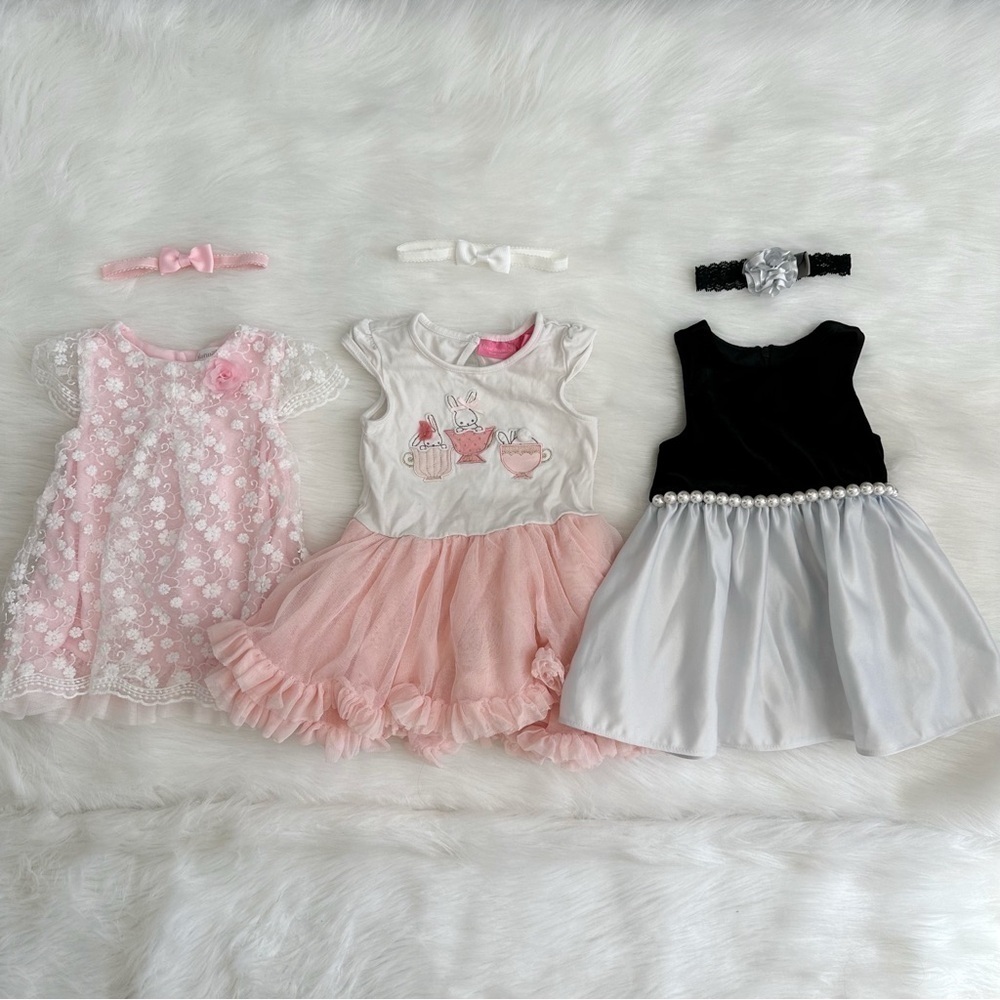 BUNDLE (3) 12 Months Baby Girl Casual/Formal Dress
